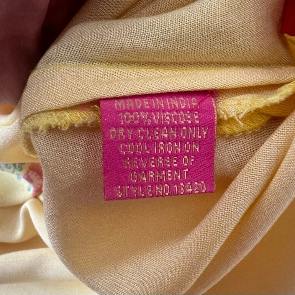 Biba Manish Arora Yellow Kurta Dress Sequined Floral Design Diwali Weddi… - Picture 10 of 11